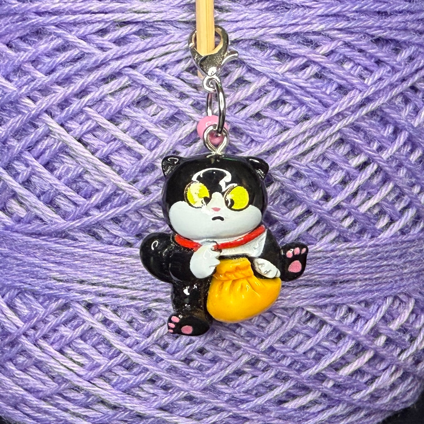 Maschenmarkierer Glückskatzen Harz