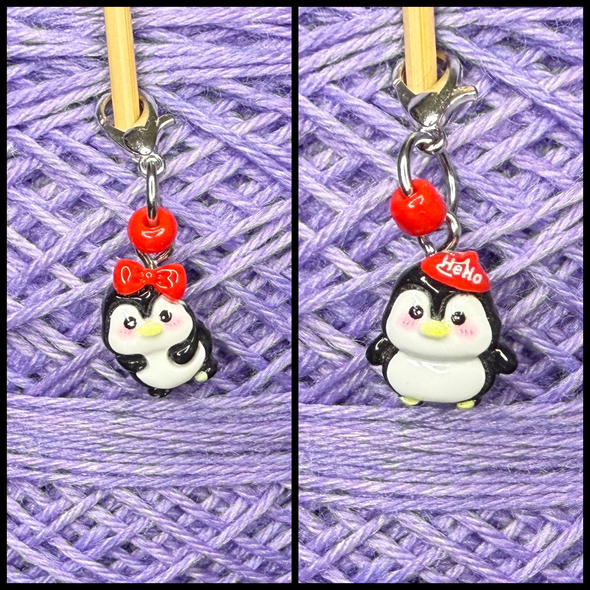 Stitch markers penguin resin