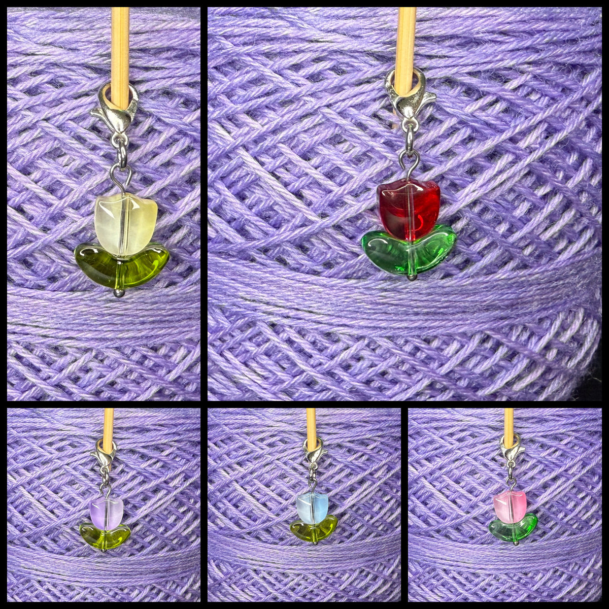 Maschenmarkierer Tulpe Glas