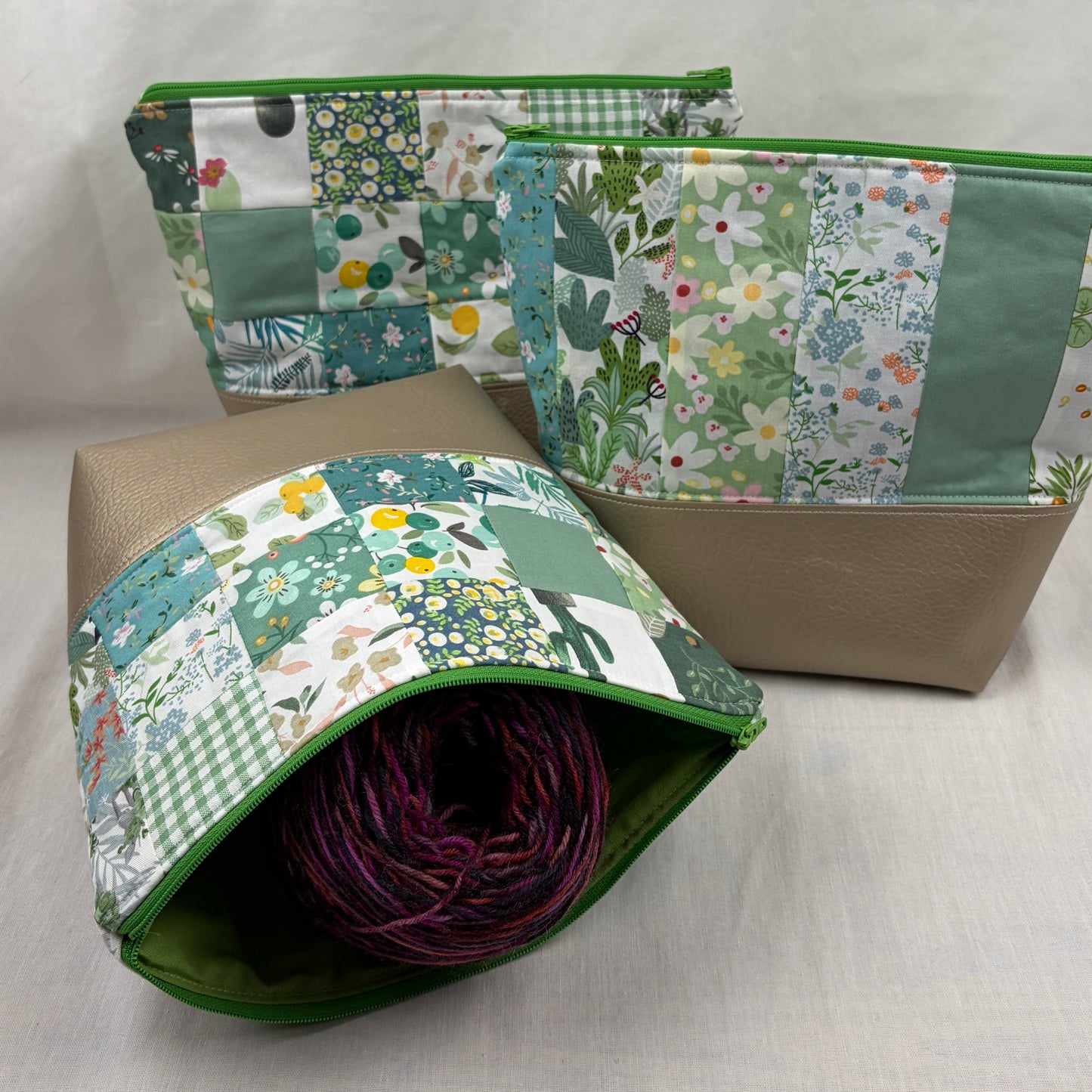 Projekttasche Patchwork mit Zipper