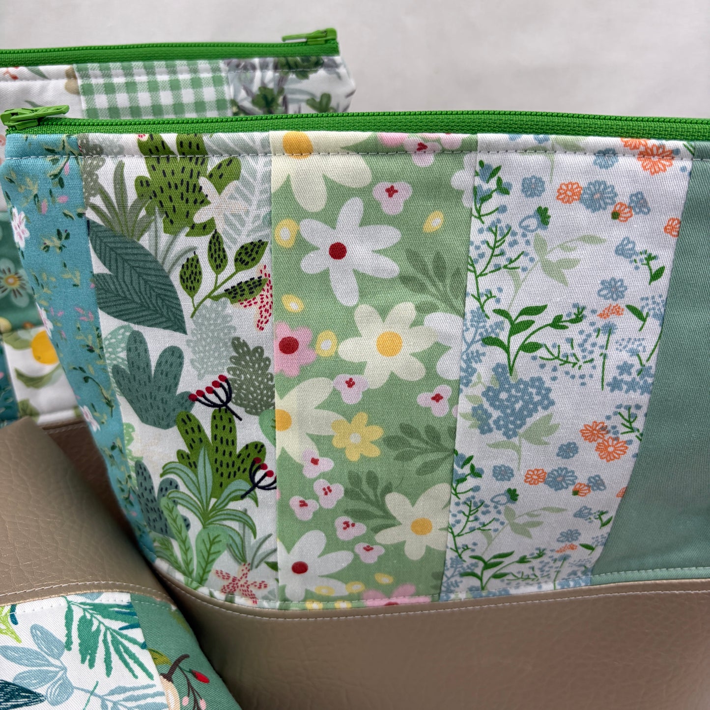 Projekttasche Patchwork mit Zipper