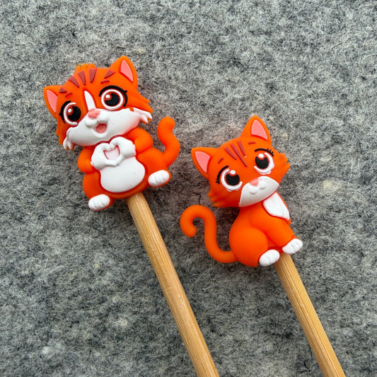 Maschenstopper Ginger Cats aus Silikon
