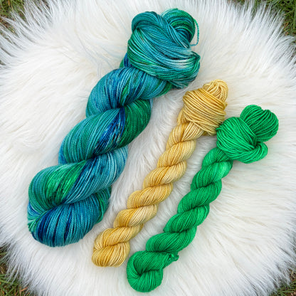 Peacock Feather - Sock Set Titanium hand-dyed