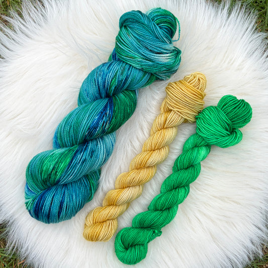 Pfauenfeder - Sock Set Titan handgefärbt
