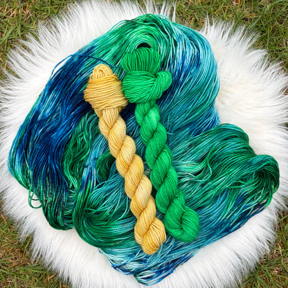 Peacock Feather - Sock Set Titanium hand-dyed